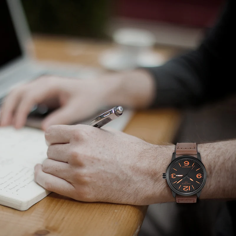 Часы CHRONOS мужские кожаные спортивные водонепроницаемые горячая Распродажа 2019|watch