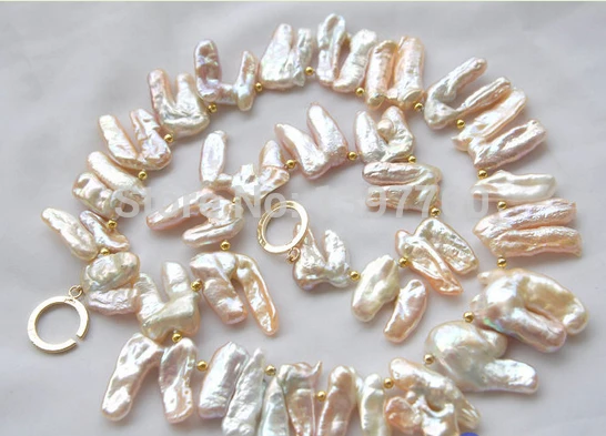 Miss charm Jew.256 22mm Angel wings pink REBORN PEARL NECKLACE (A0513) | Украшения и аксессуары