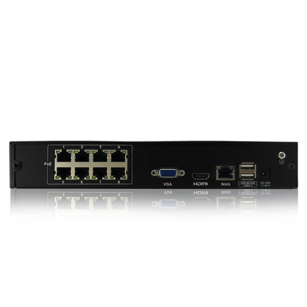 48 в POE H.265 NVR CCTV наблюдения 8CH W сетевой IP рекордер 2.0MP/5.0MP камера система