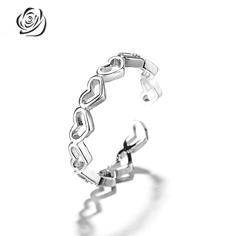 FENGLI серебряное кольцо с сердечком минималистичное темпераментное на палец для