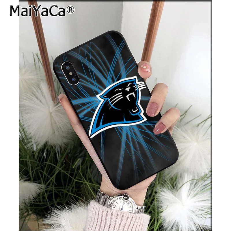 A7 MaiYaCa Carolina Panthers TPU Soft Silicone Phone Case for iPhone X XS MAX 6 6S 7 7plus 8 8Plus 5 5S XR - Цвет: A7