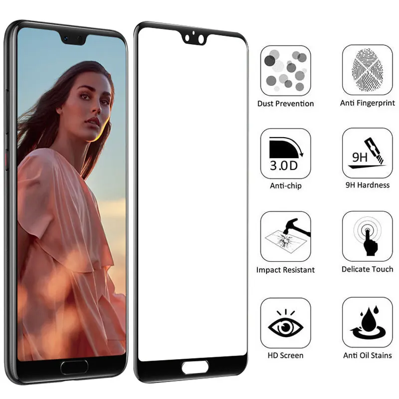Закаленное стекло для huawei P20 Lite P30 mate 20 P Smart 2019 Honor 8X10 изогнутая кромка крышка