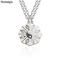 nostalgia tai chi yin yang chinese taoism bestfriend couple bff necklace love charm pendant best friend religious jewelry