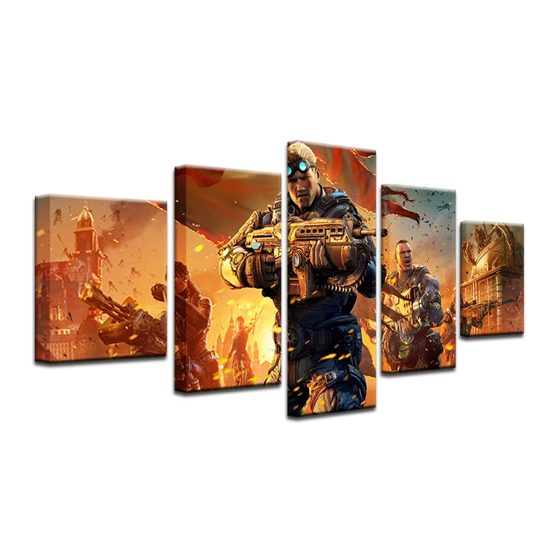 HD с Gears of War решение холст для живописи (без рамки) 5 шт. Горячие настенные картины