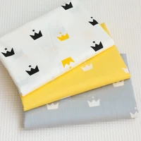 printed crown cotton patchwork clothdiy sewing quilting fat quarters material for babychild