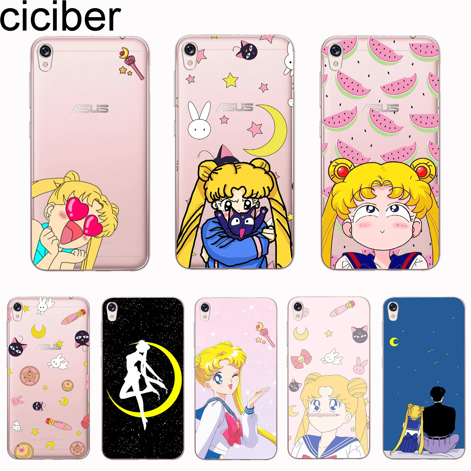ciciber Cover For ASUS Zenfone 5 Lite ZC600KL 5Z ZE620KL ZS620KL Phone Cases Soft TPU Anime Girl Sailor Moon Shell |