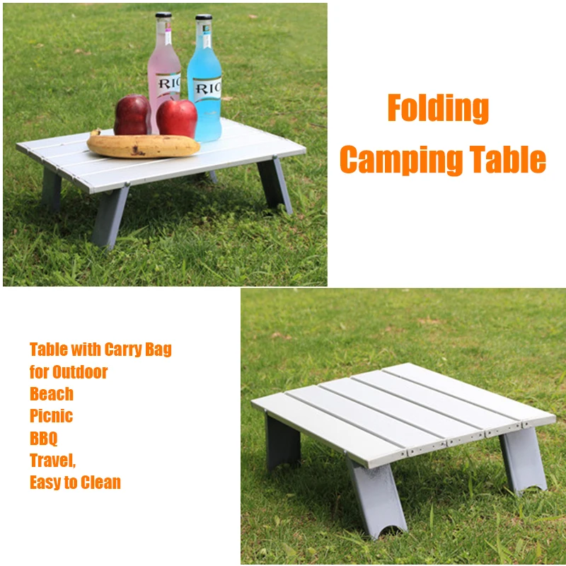 

Outdoor travel aluminum portable folding camping table foldable folding picnic tables hiking lightweight roll up camp desk table