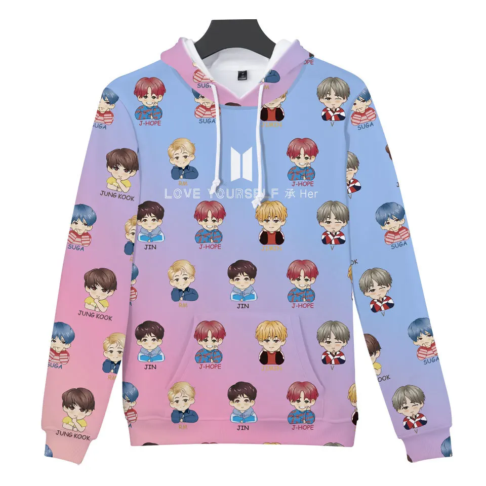 2018 bts Love Yourself k pop женские толстовки с капюшоном Верхняя одежда хип хоп Bangtan Одежда