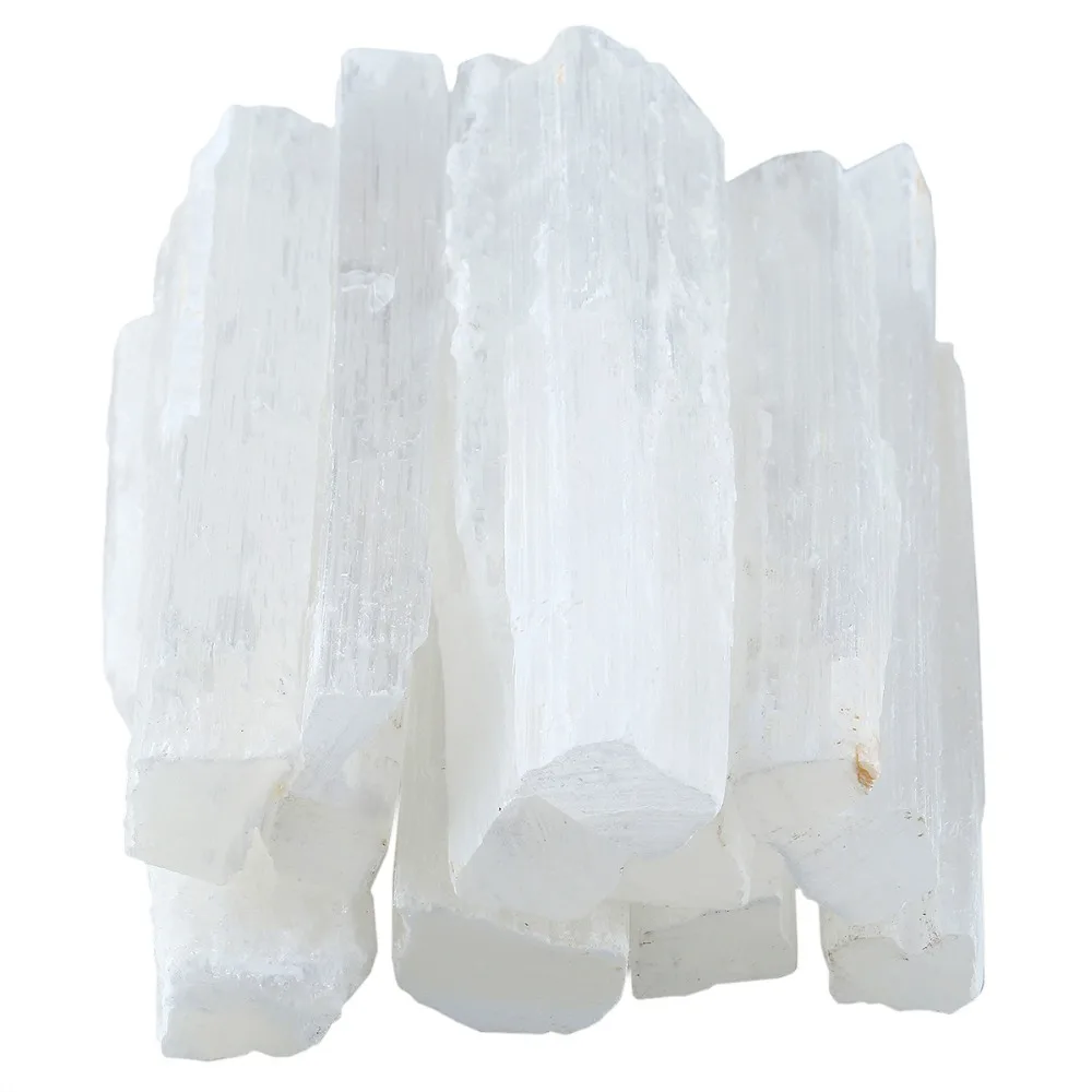 TUMBEELLUWA 1Lot (5Pc) Natural Selenite Sticks Wands Specimen Raw Rough Mineral,Healing Reiki Chakra Home Decor (2.7