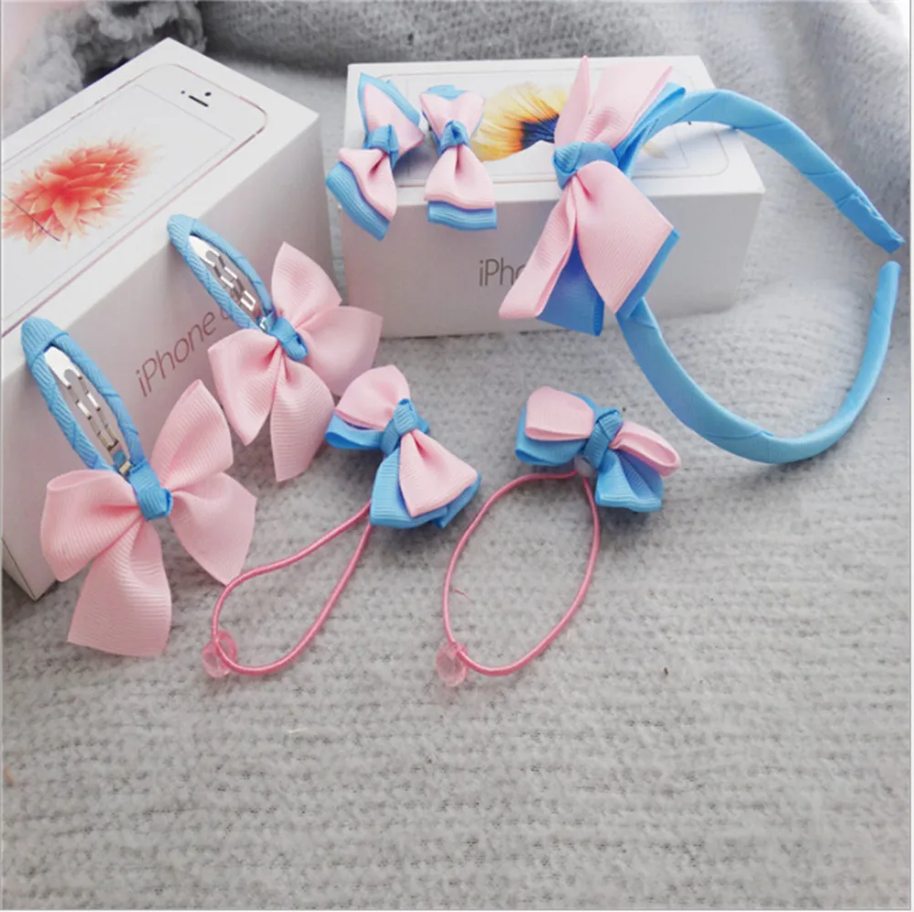 Pattern 4 Pudcoco 1 комплект = 7 шт., Детские аксессуары, заколка для волос, резинка для волос для маленьких девочек, милый бант, головной убор, заколка для волос, повязка на голову - Цвет: Pattern 4