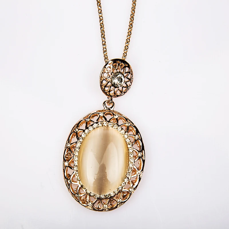 Этническая Cat глаз камень макси заявление Ожерелье наборы Овальной