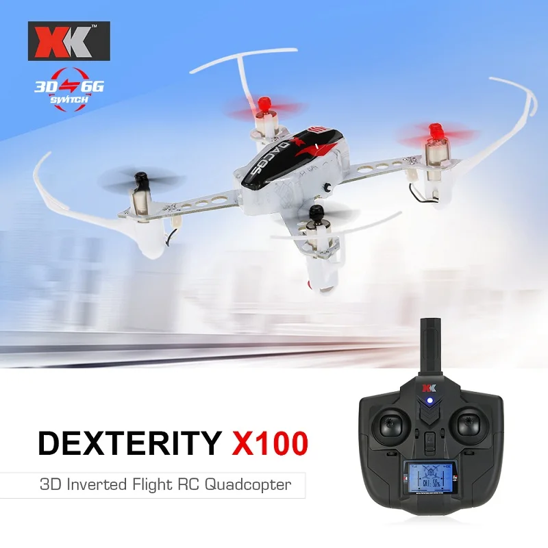 XK X100 DEXTERITY 2.4G 6CH 3D 6G Mode Indoor Drone RC Quadcopter Support for FUTABA S-FHSS Inverted Flight RTF | Игрушки и хобби
