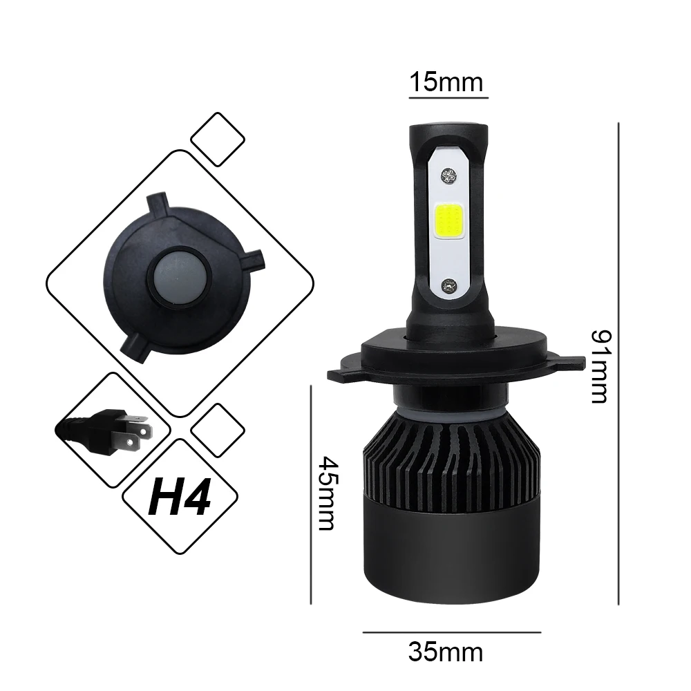 2 pcs Hi lo 9005 9006 LED Headlight Bulbs Auto Led Headlamp LED Light 12v 24 Accessory