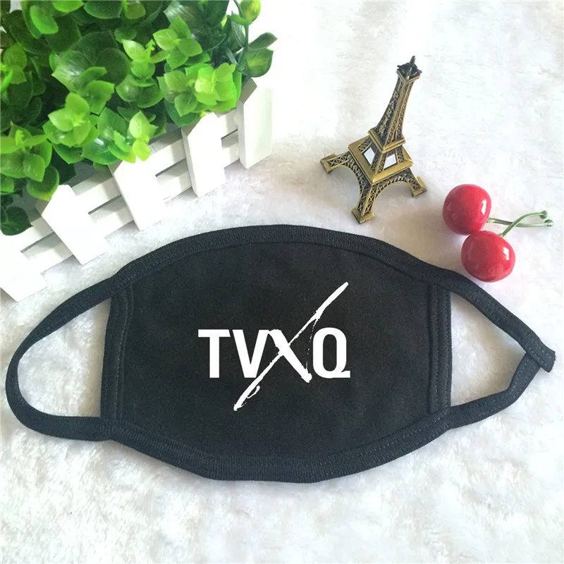 Kpop TVXQ TOHOSHINKI JYJ логотип J-POP принт K-pop модные маски для лица унисекс хлопковая черная маска для рта