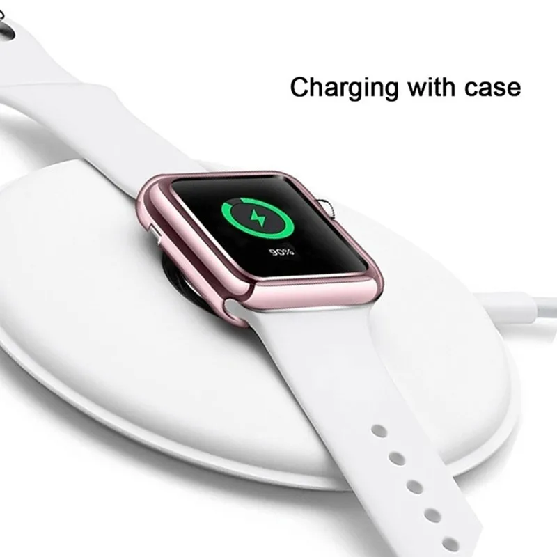 Бампер для apple watch series 3 4 2 1 5 Мягкий защитный чехол из ТПУ с покрытием защита задней
