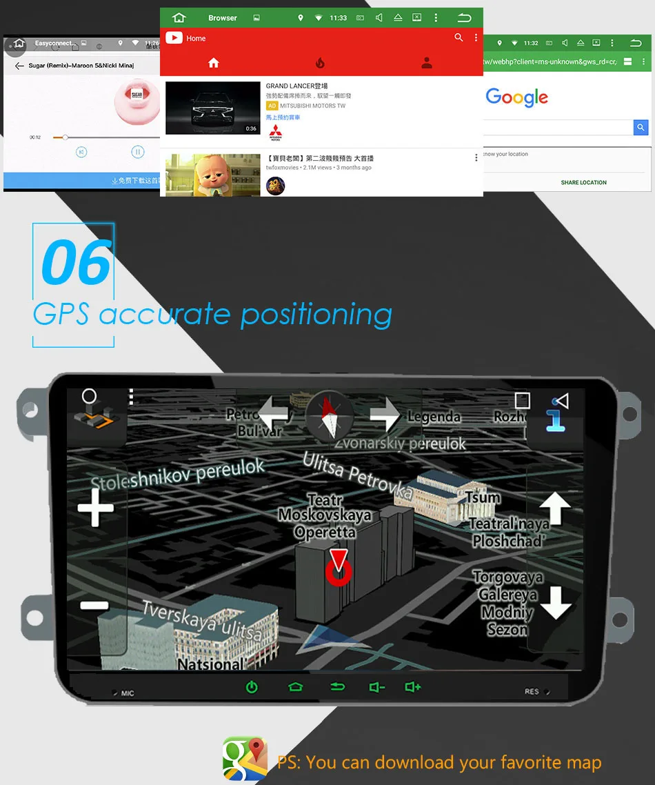 9 дюймов Android 9,1 1+ 16G автомобиль Mp5 Multimidia авто радио Gps для VW Volkswagen Golf Polo Passat b7 b6 SEAT leon Skoda w/Canbus 46