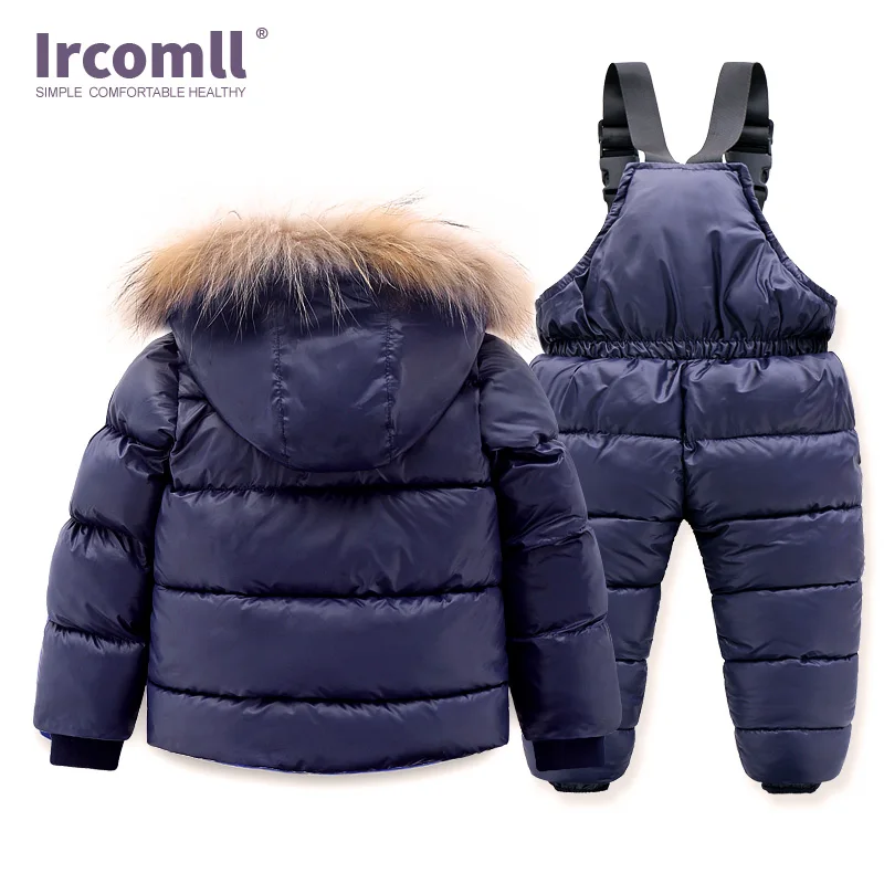 Ircomll Высокое качество сапоги для русской зимы, комплект детской одежды из плотного хлопка пуховое Водонепроницаемый ветрозащитная детская одежда для снежной погоды одежда для катания на лыжах Су