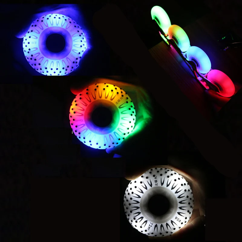 8 шт. светодиодный флеш-диск с пожарным камнем для роликовых коньков 90А