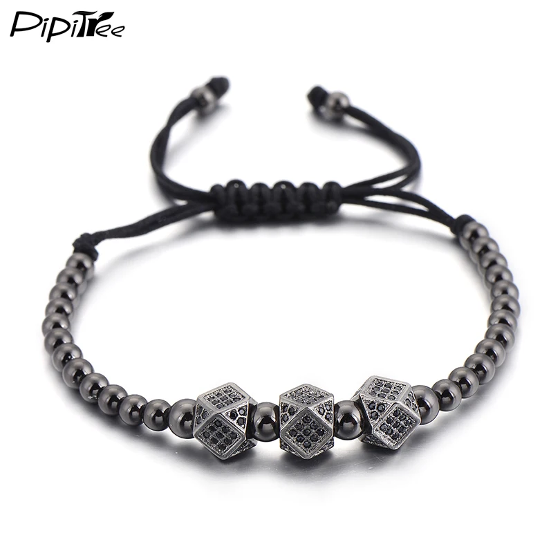 Геометрические фианиты Pipitree для европейских браслетов модные бусины