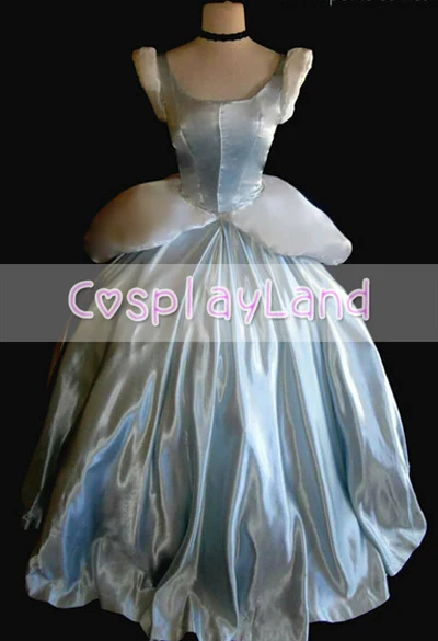 Костюм принцессы Золушки серебряное Мисти Голубое Бальное платье на заказ для