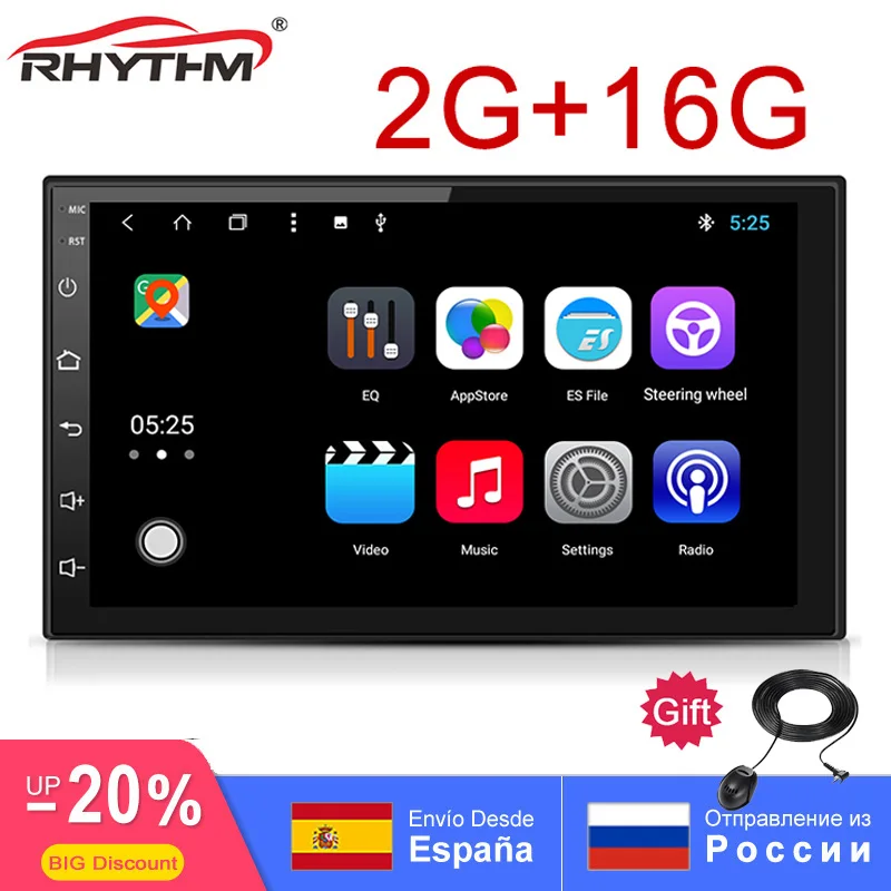 Автомагнитола Android 8 0 с восьмиядерным процессором 2 Гб + 16 ГБ 2Din 7 &quot Универсальная