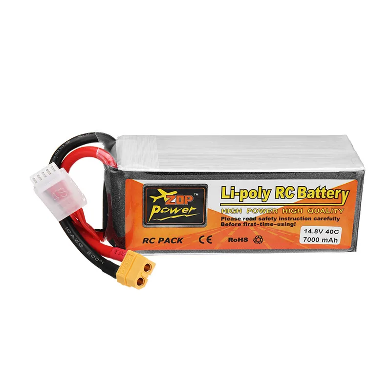 ZOP Мощность 14 8 V 7000 мА/ч 40C 4S Перезаряжаемые Lipo Батарея XT60 разъем для модели RC |