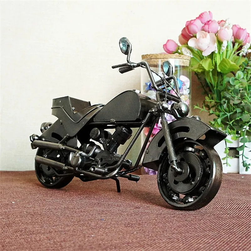 Креативный классический металлический мотоцикл модель статуэтки металлические