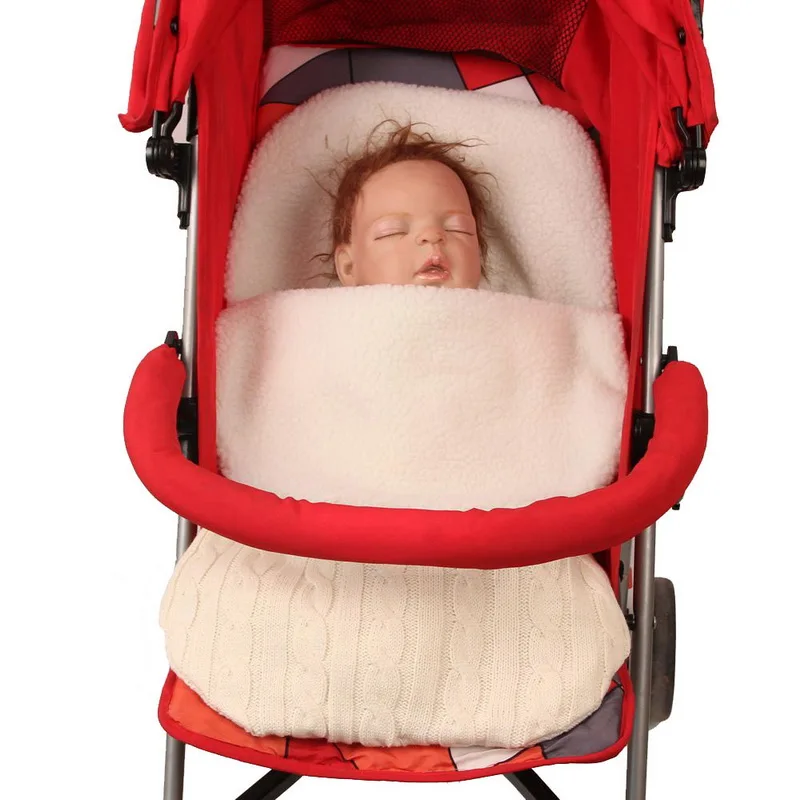 Толстое Вязаное детское одеяло для пеленания новорожденных мягкое теплое с