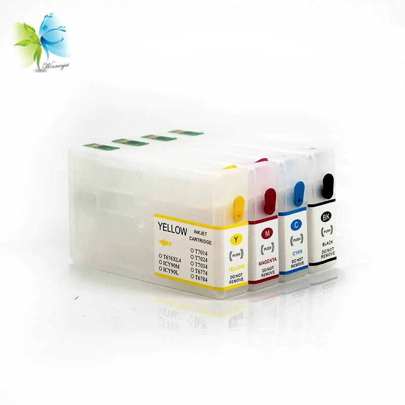 Winnerjet 5 комплектов 4 цветов T6771 пустой пополняемый картридж для чернил Epson