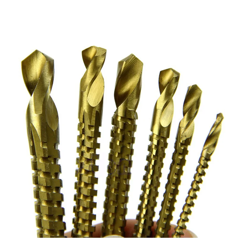 

6 Pieces/Set Titanium Coated HSS Saw Drills Bit Set 3/4/5/6/6.5/8MM Woodworking Wood Metal Plastic Cutting Hole Saw Holesaw