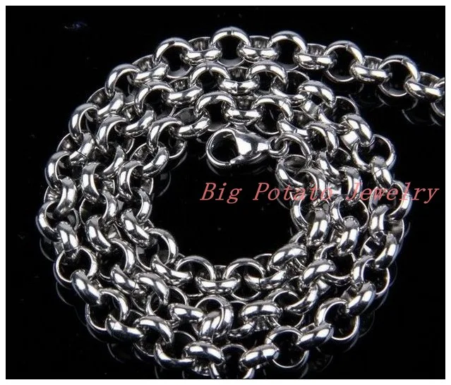 5/6/9mm New Charming 316L Stainless Steel Silver Color Rolo Chain Mens Womens Necklace Fashion Jewelry Never Fade | Украшения и