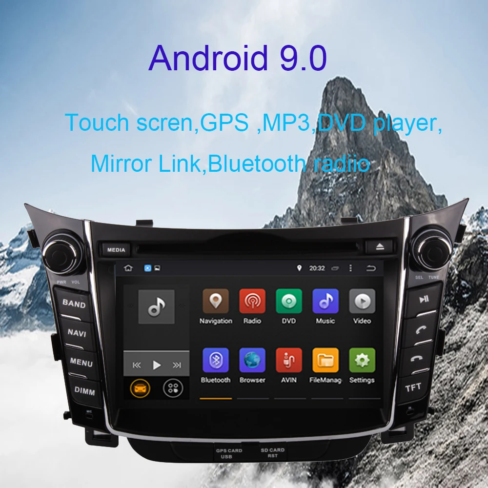 Android 9,0 автомобильный dvd-плеер GPS навигация головное устройство для Hyundai I30 2012- мультимедиа магнитофон автомобильный стерео экран радио