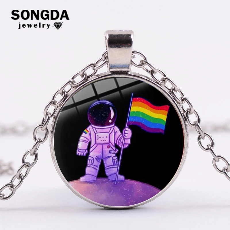 Оригинальное ожерелье SONGDA с радужным флагом ЛГБТ для лесбиянок геев подвеска со