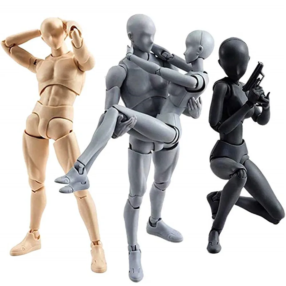 Экшн фигурки Body Kun DX & Chan PVC модель SHF серый цвет набор мужской и женский экшн