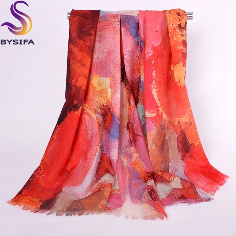 

100% Wool Ladies Scarves Printed 200*70cm Fashion Autumn Winter Women Long Scarves Tippet Printed Fine Australian Wool Scarves