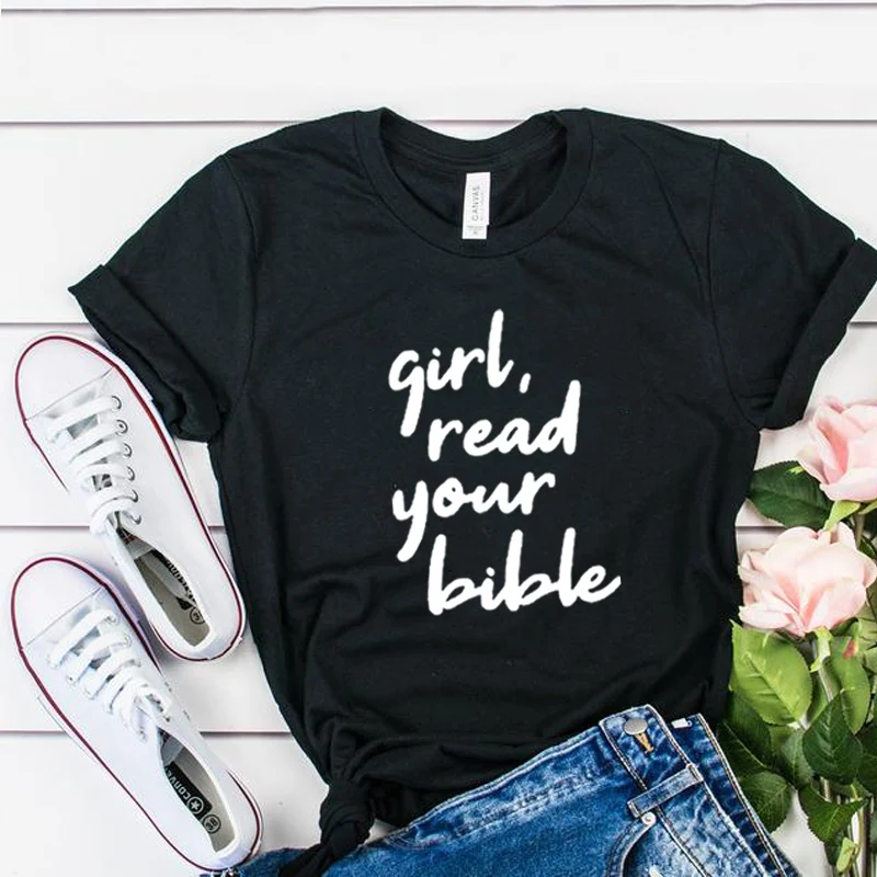 Футболка женская с надписью Read Your Bible|Футболки| |