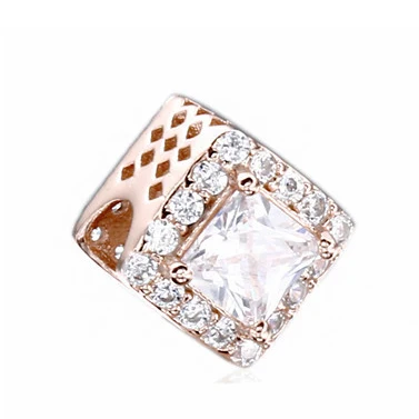 Аутентичные бусины из стерлингового серебра 925 геометрический сияние прозрачный