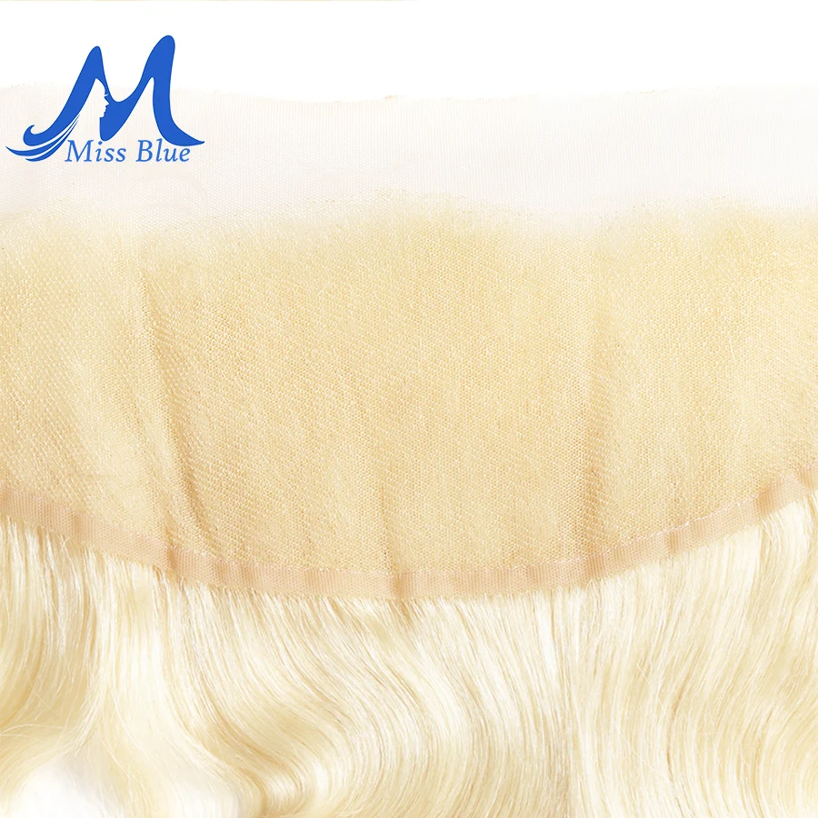 Missblue 13x4 синтетический fronto синтетическое Закрытие с волосами младенца прямой цвет 613 блонд бразильский уха к уху Remy человеческие волосы Кружева Закрытие