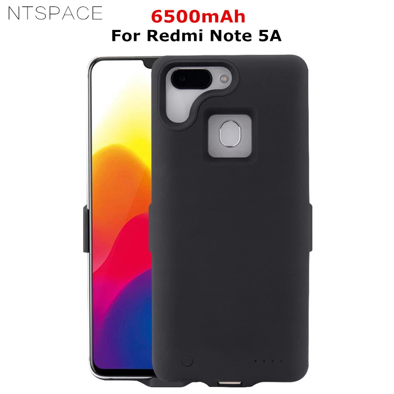 6500 мАч Расширенный чехол для аккумулятора телефона для Xiaomi Redmi Примечание 5A Портативный чехол для зарядного устройства чехол с зажимом для задней панели Чехол для аккумулятора