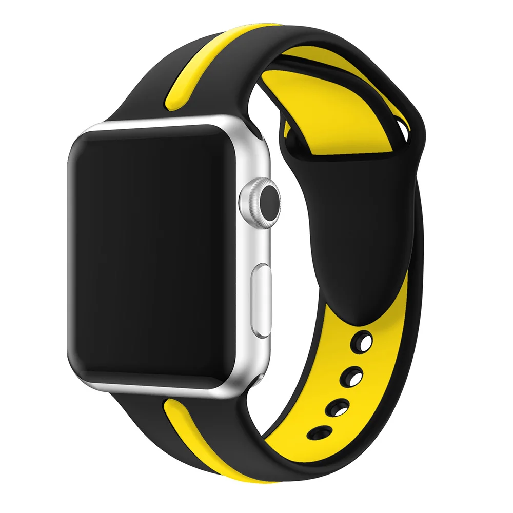 OSRUI спортивный силиконовый ремешок для apple watch band 42 мм 38 мм iwatch band 44 мм/44 3 2 1 резиновый браслет наручные часы аксессуары