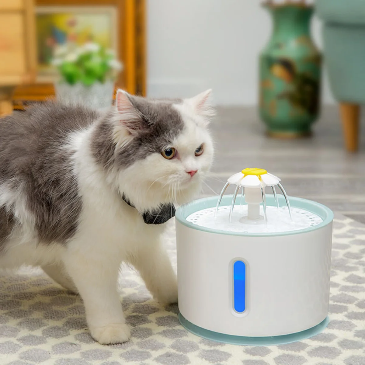 Автоматическая Pet фонтан воды кота светодиодный Электрический USB для кошки или