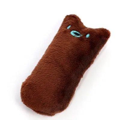 Brown Кошачья мята, плюшевая игрушка для кошек, милая Подушка, забавная интерактивная игрушка для питомца, котенок, жевательная игрушка, зубы, шлифовальные игрушки, Когти для большого пальца, царапины, товары для кошек - Цвет: Brown