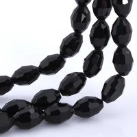 oingart 914mm 50pcs oval faceted austrian olives crystal beads black color teardrop glass bead for jewelry making bracelet