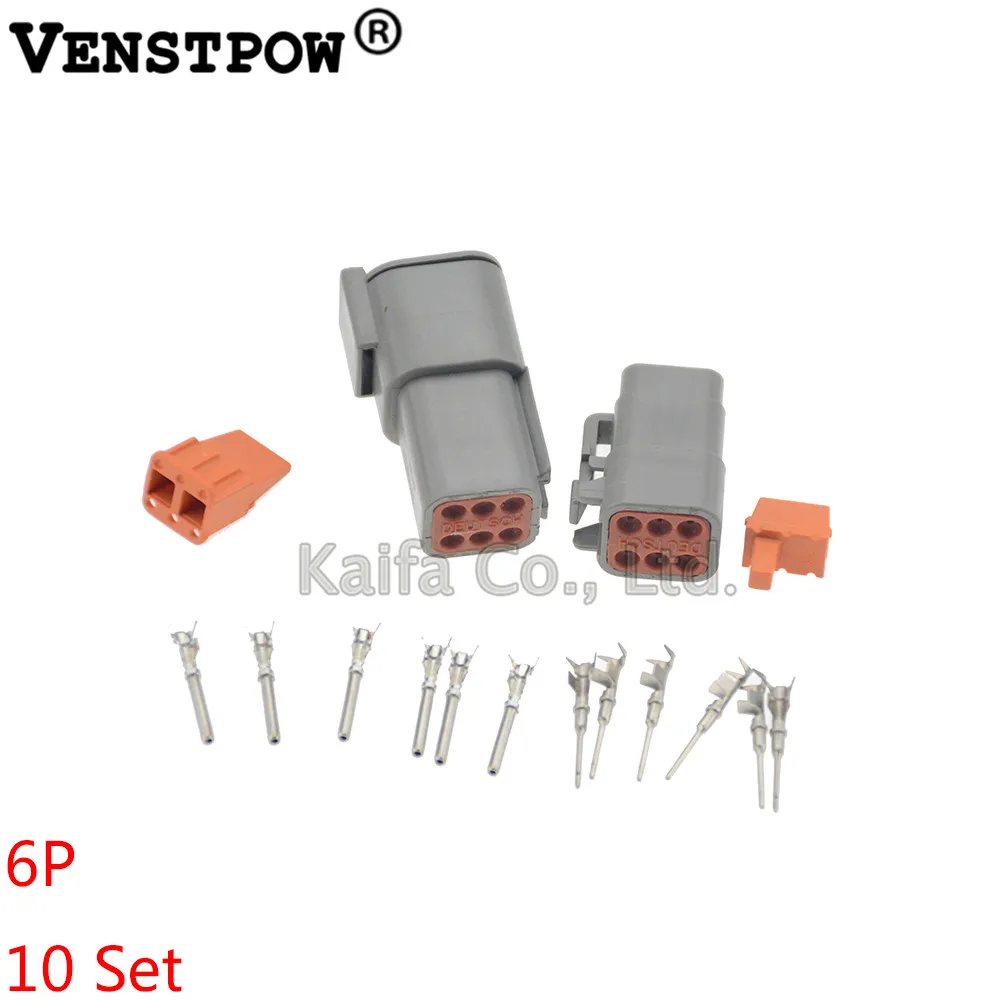 10 комплектов Deutsch DTM 6Pin DTM06 6S DTM04 6P 20 24awg автомобильный Водонепроницаемый