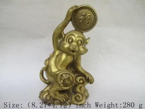 

China's Tibet brass zodiac monkey blessing statues