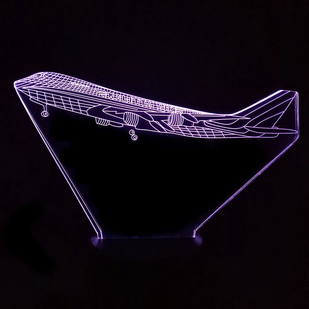 Настольная светодиодная 3d-лампа в виде грузового самолета ночсветильник с