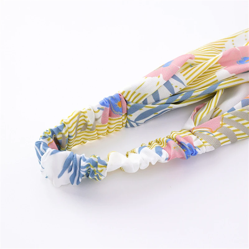 New Summer Flower Print Hairband Beach Holiday Wind Wide Side Casual Cross Hair Band For Women Accessories Headband |