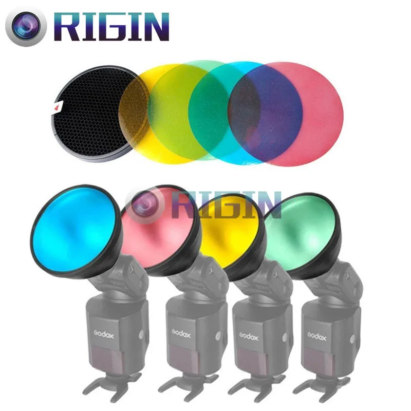 WITSTRO мощный и портативный аксессуары для вспышки AD S11 цветные гели отражатель