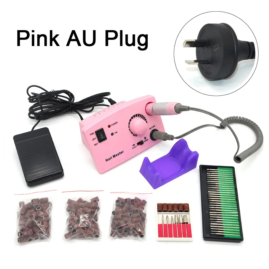 Pink AU plug 30 150 30000 об/мин дрель для ногтей электрическая машинка маникюрные аксессуары для резки комплекты для педикюра маникюрные пилочки Инструменты для ногтей розовый 204 - Цвет: Pink AU plug 30 150