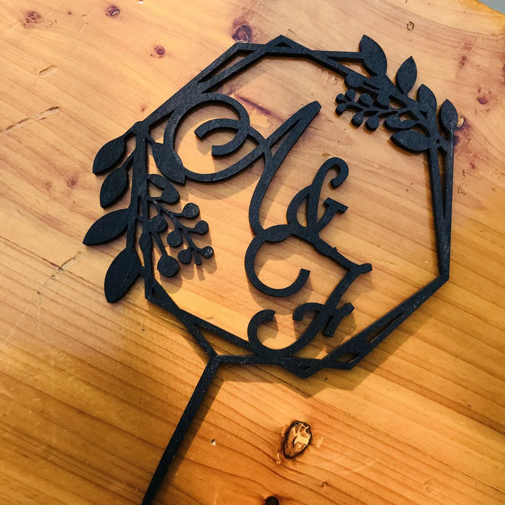 Персонализированные венки свадебный торт Топпер цветные акриловые